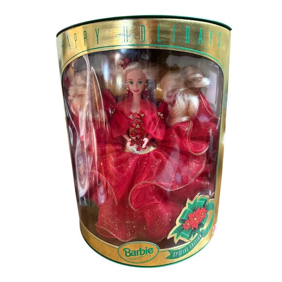 Vintage 1993 Happy Holidays Barbie Christmas Doll Special Edition Mattel #10824 - Picture 2 of 7